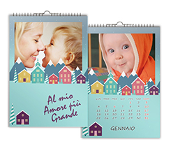 Calendario Multipagina A4 con grafica casette colorate per bimbi