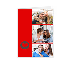 Biglietto personalizzato con grafica per san valentino e collage di foto