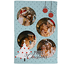 Coperta 220 x 150 cm con foto e grafica albero di natale