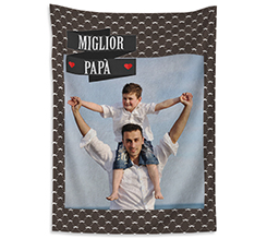 Coperta 220 x 150 cm con foto e grafica miglior papà