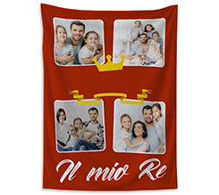 Coperta 220 x 150 cm grafica collage per il papà