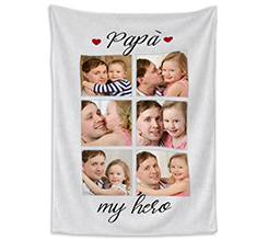 Coperta 220 x 150 cm grafica papa my hero con foto collage