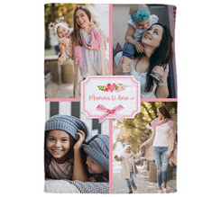 Coperta matrimoniale con grafica collage per la festa della mamma