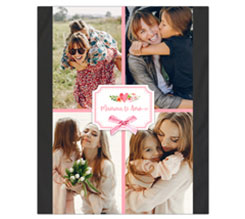 Coperta matrimoniale con grafica collage per la festa della mamma