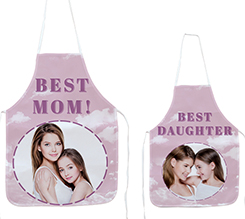 Coppia di grembiuli da cucina best mom rosa