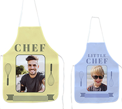 Coppia di grembiuli da cucina grafica chef