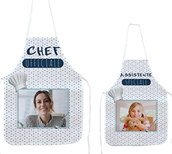 Coppia di grembiuli da cucina chef ufficiale