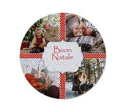 Crea puzzle rotondo con grafica collage e auguri di buon natale