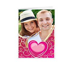 Biglietto auguri per S. Valentino con cuore e foto