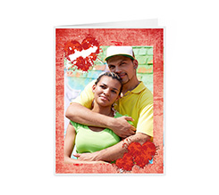 Biglietto pieghevole con grafica cuori per San valentino