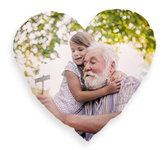 Cuscino a forma di cuore con foto per la festa dei nonni