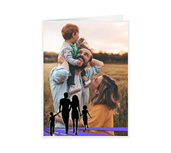 Crea card augurale con foto e grafica famiglia