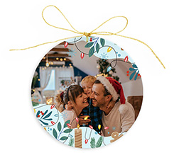 Decorazione in plexiglass con foto e grafica Natalizia