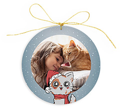 Decorazione in plexiglass grafica Gattino natalizio