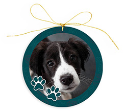 pallina di natale in plexiglass zampette cane