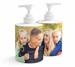 Dispenser sapone in ceramica personalizzato con foto famiglia