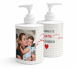 Dispenser sapone con mamma cuore famiglia