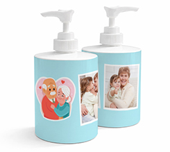 Dispenser sapone grafica nonni abbracciati