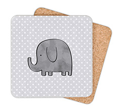 Sottobicchiere masonite quadrato Elefantino grigio