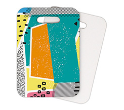 Etichetta da attaccare ai tuoi bagagli in legno grafica colorata