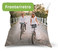 cuscino in tessuto scamosciato con stampa fronte retro