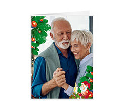 Biglietto di auguri a 2 ante personalizzato con foto e grafica Natale