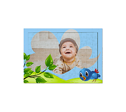 Puzzle in legno con cornice formato A4 con grafica e foto