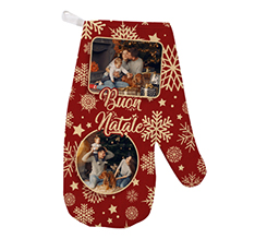 Guanti da forno con foto e grafica Buon Natale