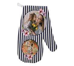 Guanti da forno Festa della Mamma con foto e grafica Strips