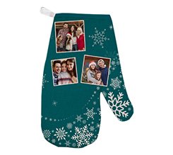 Guanti da forno Natalizi con foto e grafica Fiocchi di Neve