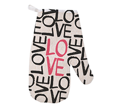Guanti da forno San Valentino con grafica Scritte Love