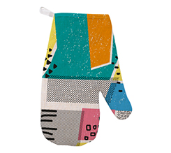 Guanti da forno con grafica geometrica e colorata