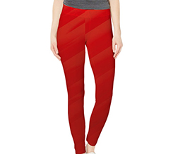 Leggings di colore rosso e tessuto lucido