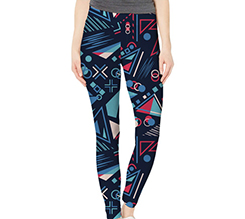 Leggings sportivi donna con grafica fantasia geometrica