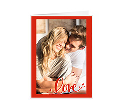 Card auguri con grafica romantica e foto