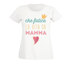 T-shirt donna in cotone con grafica festa della mamma