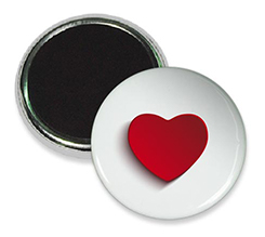 Magnete frigo con cuore rosso