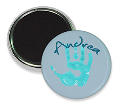 Magnete frigo con impronta azzurra