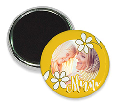 Magnete rotondo con grafica floreale