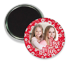 Calamita rotonda con grafica con fiori