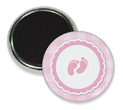 Magnete frigo con piedini rosa