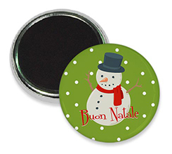 Magnete con pupazzo di neve verde