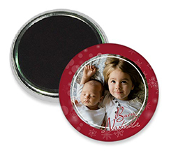 Il magnete natalizio dallo sfondo rosso