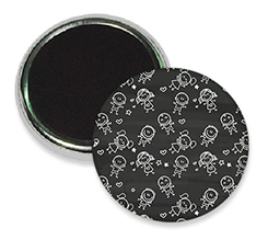 Magnete rotondo con bambini disegnati