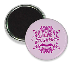 Magnete rotondo con grafica per la mamma
