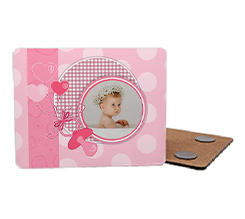 Calamita in masonite rettangolare battesimo bimba