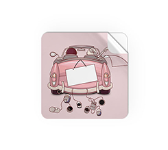 Adesivo quadratto piccolo Wedding day