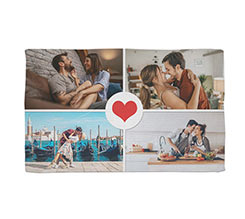 collage di foto stampato su strofinaccio in microfibra