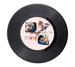 Orologio da parete in vinile Mom I love you