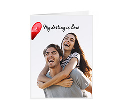 Biglietto auguri pieghevole con grafica e foto per S. valentino